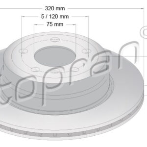 KOCIONI DISK ZADNJI BMW X5 E70 X6 E71 320 MM topran
