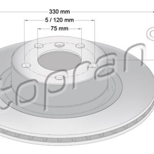 KOCIONI DISK ZADNJI BMW X3 F25 330MM 10+ topran