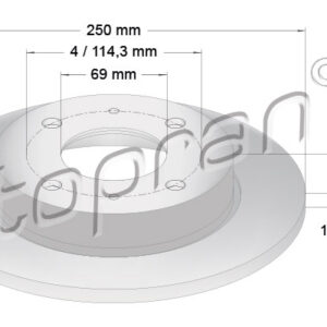 KOCIONI DISK ZADNJI SMART FORFOUR 04+ topran