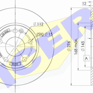 KOCIONI DISK MERCEDES A/B KLASA 276 MM PREDNJI icer