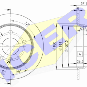 KOCIONI DISK MERCEDES ZAD. A/B KLASA DO 2012. 258 MM