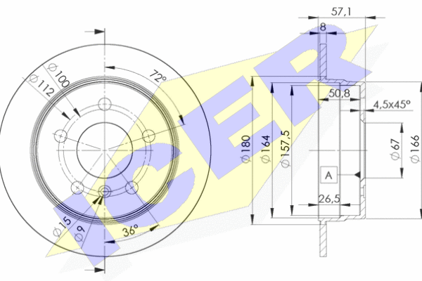KOCIONI DISK MERCEDES ZAD. A/B KLASA DO 2012. 258 MM