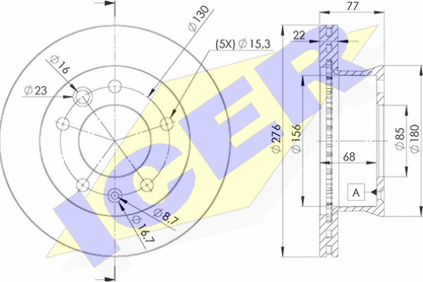 78bd0181.png KOCIONI DISK MERCEDES FI 276 MM 5 RUPA VENT. SPRINTER/VW LT carbon plus