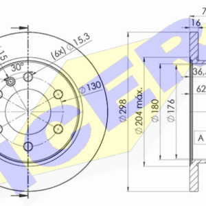 KOCIONI DISK ZAD. MERCEDES SPRINTER 298MM 06+