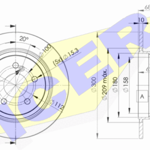 KOCIONI DISK ZADNJI MERCEDES E KLASA 02+ 300MM icer