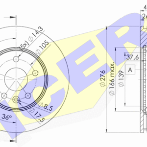 KOCIONI DISK PRED. 276MM OPEL/CHEVROLET ASTRA J/CRUZE 09-15