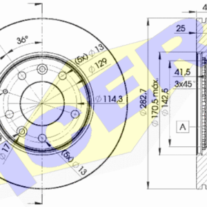 KOC. DISK MAZDA VI FI 283MM 02+