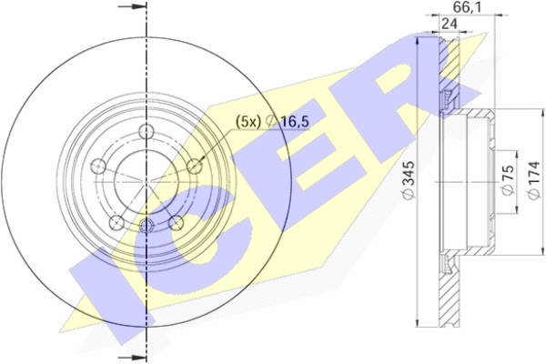 KOCIONI DISK ZADNJI BMW 1 F20/F21 icer