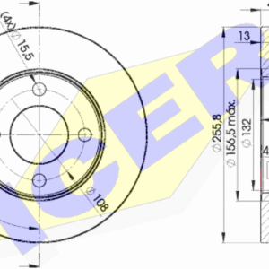 KOCIONI DISK AUDI FI 256 MM 4 RUPE 80/100 86-91 G. NIJE VENTILIRAJUCI icer