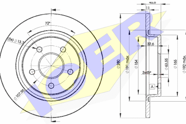 KOCIONI DISK ZAD.FORD/VOLVO FOCUS C-MAX/S40 280 MM carbon plus