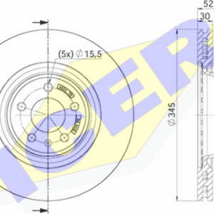 KOCIONI DISK AUDI A4/A5/A6 08-18 FI 344.8 MM