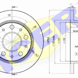 KOCIONI DISK ZADNJI PSA JUMPER/BOXER/DUCATO FI 279.7MM