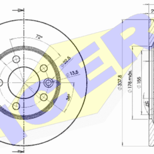 KOCIONI DISK VW FI 308 MM 5 RUPA VW T-5 TOUREG