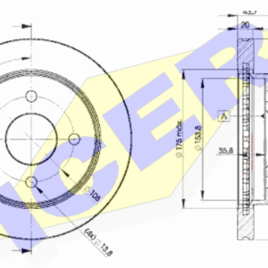 KOCIONI DISK FORD MONDEO ZADNJI 254MM
