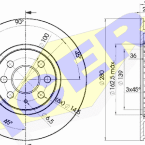 KOCIONI DISK FI 280 MM 4 RUPE OPEL ASTRA H COMBO/CORSA C 2001+ carbon plus
