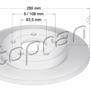 82739.jpg KOCIONI DISK FORD MONDEO III ZADNJI 280MM topran
