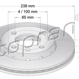 KOCIONI DISK VW 239X18 MM 4 OTVORA -VENT. POLO 6N1/6N2/9N/LUPO 6X1 topran