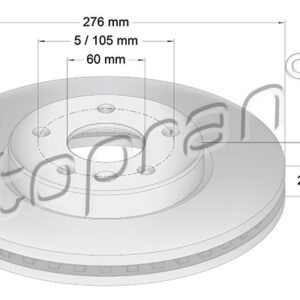 KOCIONI DISK PRED. 276MM OPEL/CHEVROLET ASTRA J/CRUZE 09-15 topran