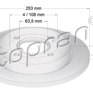 KOCIONI DISK ZADNJI FORD FOCUS DO 04 252.5 MM topran