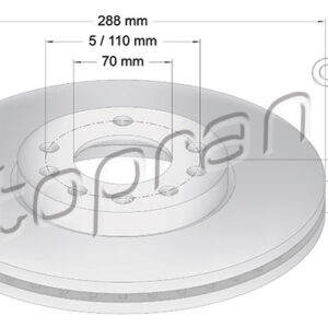 83683.jpg KOCIONI DISK FI 288 MM 5 RUPA VENT.VECTRA B 95-03 G. topran