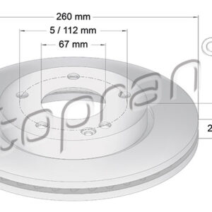 83707.jpg KOCIONI DISK MERCEDES A KLASA 140/160/170 DO 04 260mm topran