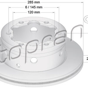 84130.jpg KOCIONI DISK MERCEDES SPRINTER 00+ FI 285mm topran