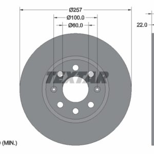 KOCIONI DISK PRED FIAT/OPEL PUNTO EVO/CORSA D 257 MM VENT textar