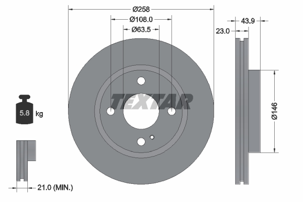 KOCIONI DISK FORD FIESTA VI / KA+ textar