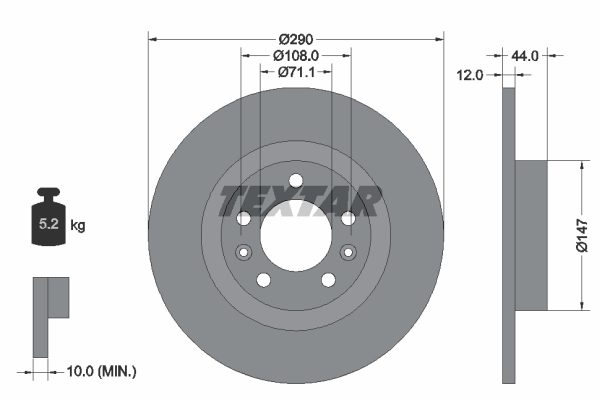 KOCIONI DISK ZADNJI PEUGEOT 508 FI 290 10+
