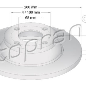 98368.jpg KOCIONI DISK AUDI 280 MM 4 RUPE 80 B4 91-96 G. topran