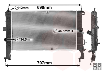 HLADNJAK MOTORA OPEL MERIVA A 600x358x32 van wezel