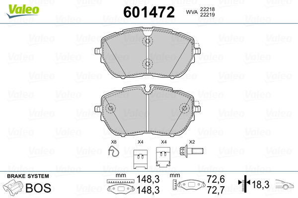 DISK PLOCICE PREDNJE PEUGEOT 308 13+ BOSCH SIS. valeo