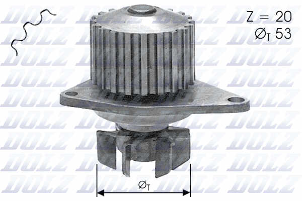 PUMPA VODE PEZO 205 309 405 1.1 1.4 20 ZUBA
