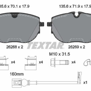 DISK PLOCICE PREDNJE VW T6 15+ textar
