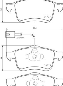 DISK PLOCICE PREDNJE  FIAT/OPEL DOBLO/COMBO 12+ brembo