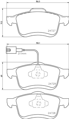 DISK PLOCICE PREDNJE  FIAT/OPEL DOBLO/COMBO 12+ brembo