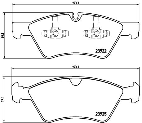 DISK PL. MERCEDES M/R/E KLASA W164/W251/W211 brembo