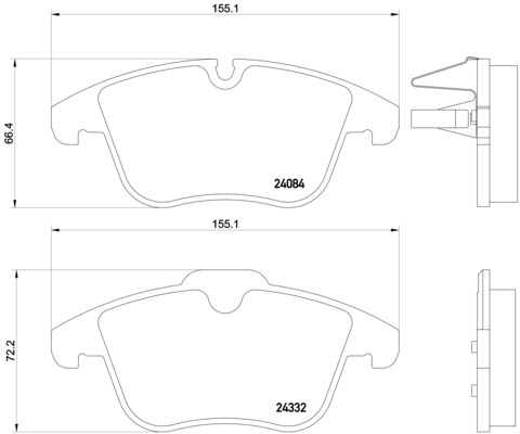 DISK PL. PSA C5 III/407/508 2008+ SA KABLOM BREMBO