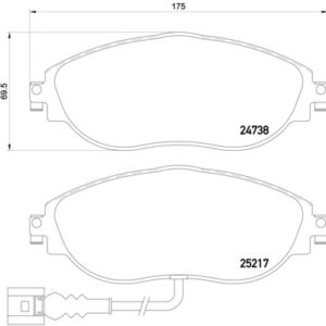 DiSK PL. VW/SKODA GOLF VII 11+ 175mm brembo