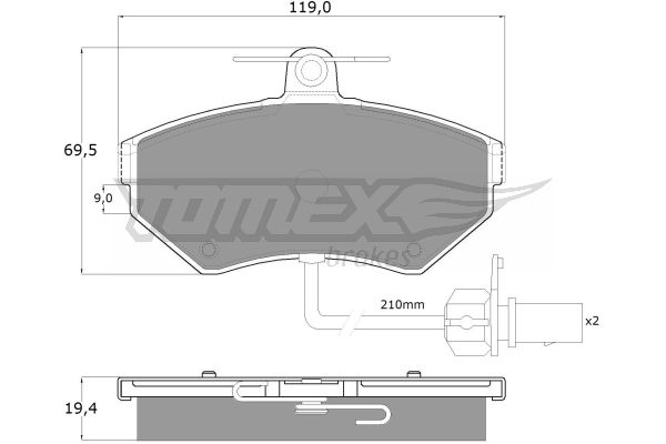 DISK PLOCICE PREDNJE AUDI A4 19.2 MM 95-08 tomex